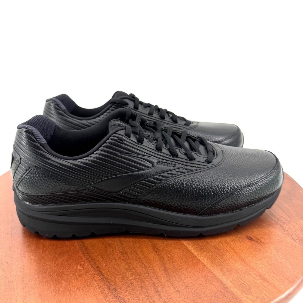 Brooks Addiction Walker 2 Black Leather Max Support Sneaker Men 11.5 2E WIDE NIB